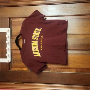 League, Maroon "ARIZONA STATE SUN DEVILS" Size Small cropped shirt